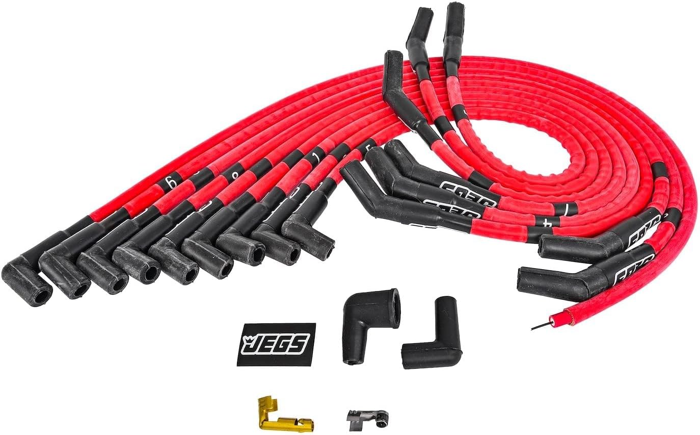 JEGS 40315 Hi-Temp Spark Plug Wire Set Fits Small Block Ford 260-351W w/HEI Dist