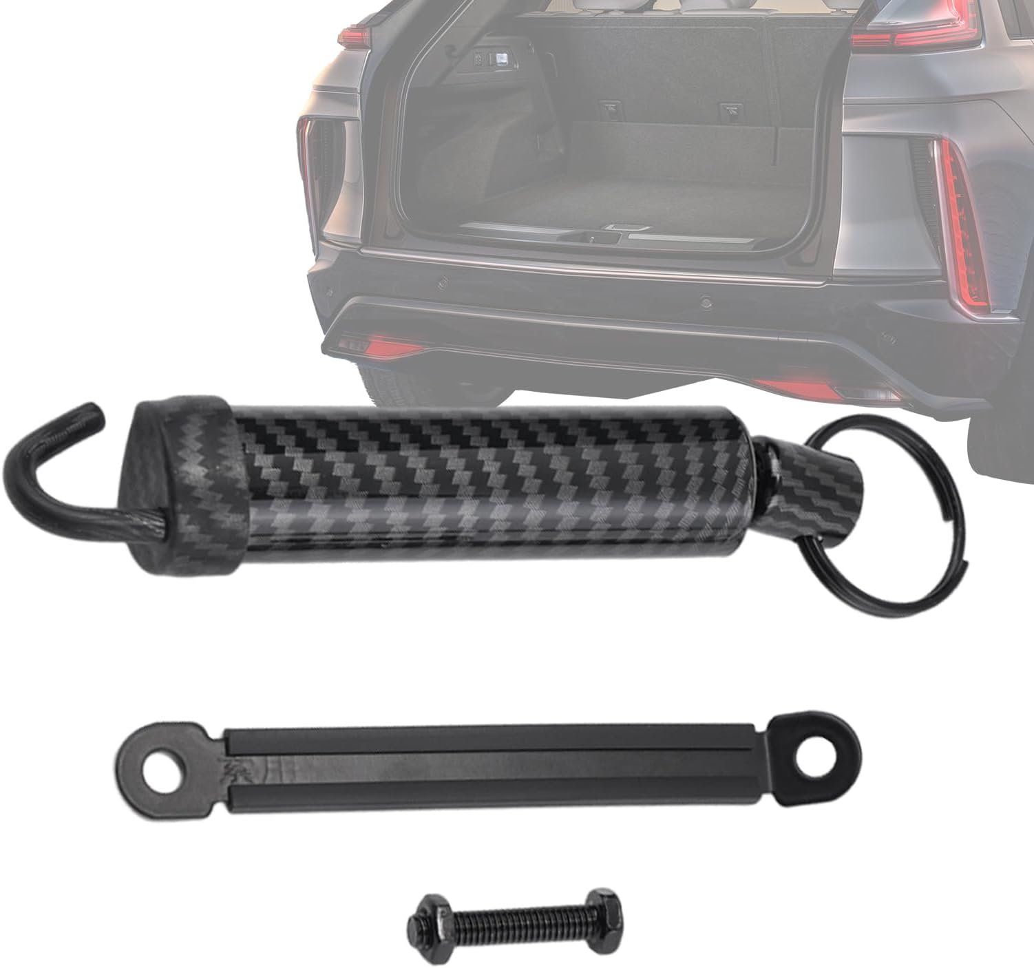 Car Trunk Lid Metal Spring | Carbon Fiber Pattern Adjustable Car Trunk Lid Modification Spring Accessory | Auto Boot for Most Models