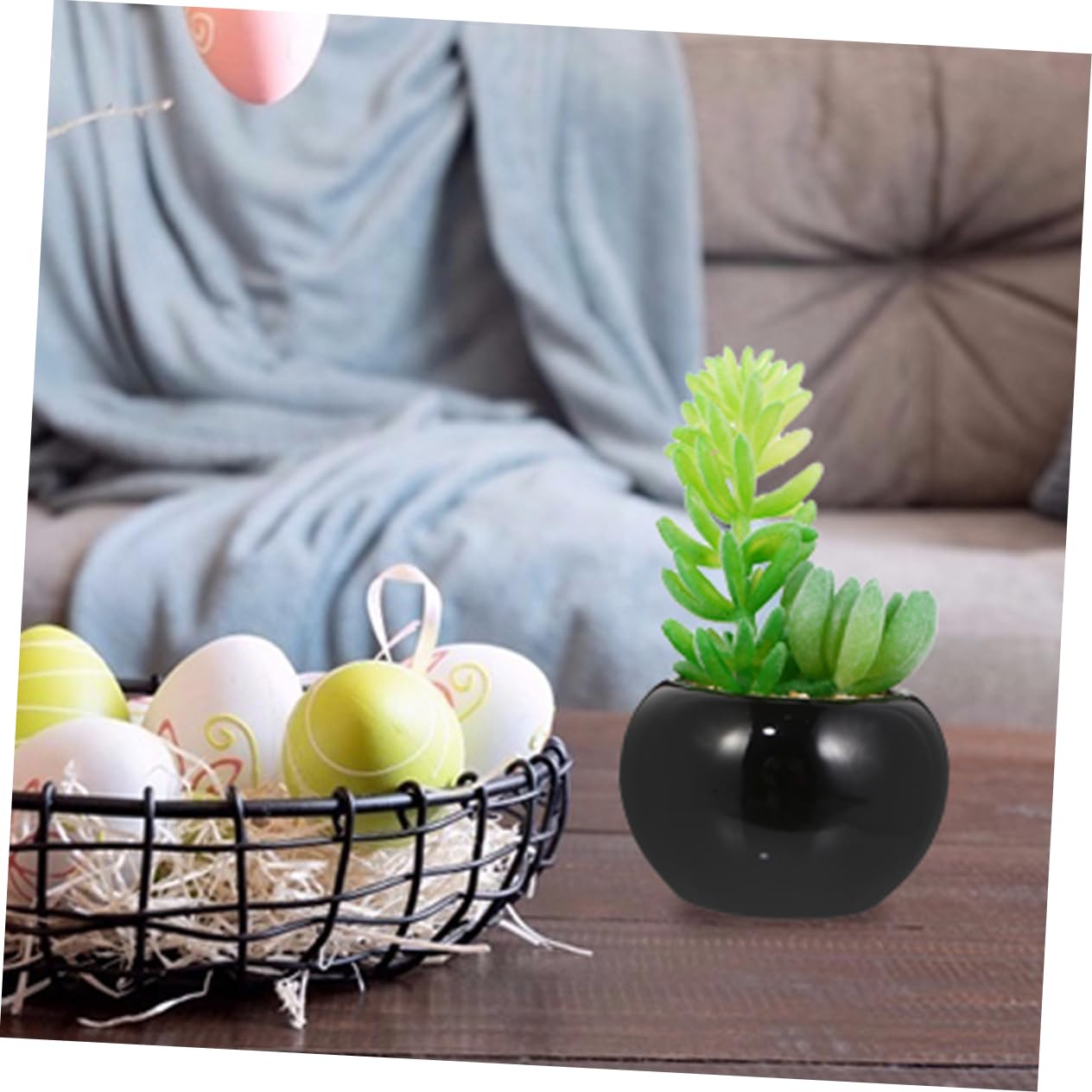 4stücke Künstlicher Mini-Bonsai Künstliche Sukkulenten Künstliche Topfpflanze Grünpflanze Als Dekoration Tischdekoration Für Zuhause Und Büro