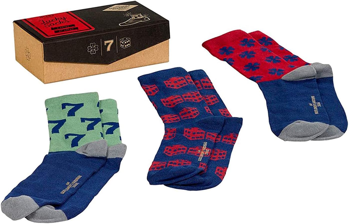 Gentlemen's Hardware Cotton Blend Men's Lucky Socks Shoe Size 7.5-11.5, Set of 3 Pairs