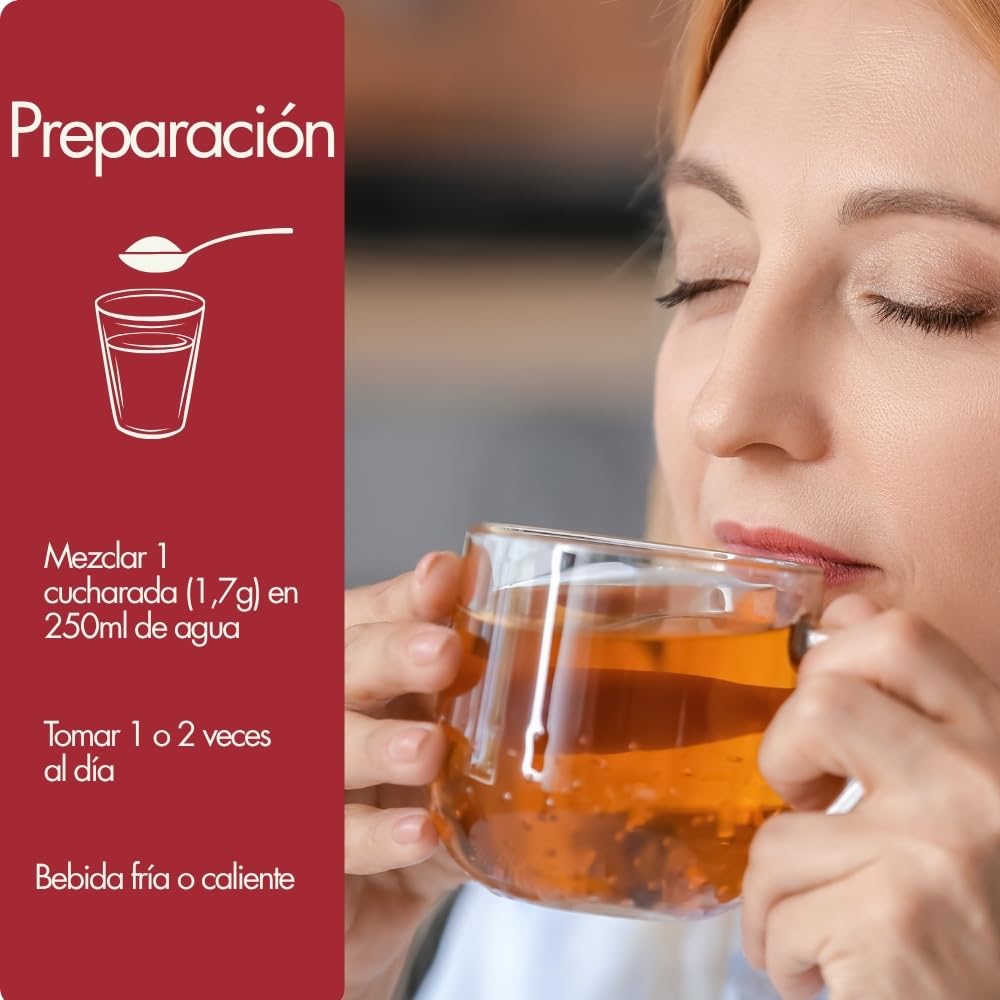 Termogénico Quemagrasa Potente 60 Raciones 102 Gr. Té T-Kontrol en Polvo formulado con Té Negro y Verde. Infusión quemagrasas Vegana Natural en 5 Sabores (Melocotón - Frutos del Bosque)