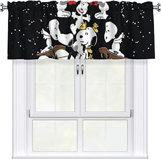 スヌーピー 遮光カーテン 小窓用 カフェカーテン 遮熱 断熱 遮光 アイボリー 高密度布製 目隠し防寒 保温 省エネ 洗える 間仕切り 厚手 キッチン 浴室 幅46cm X 丈137cm mo74