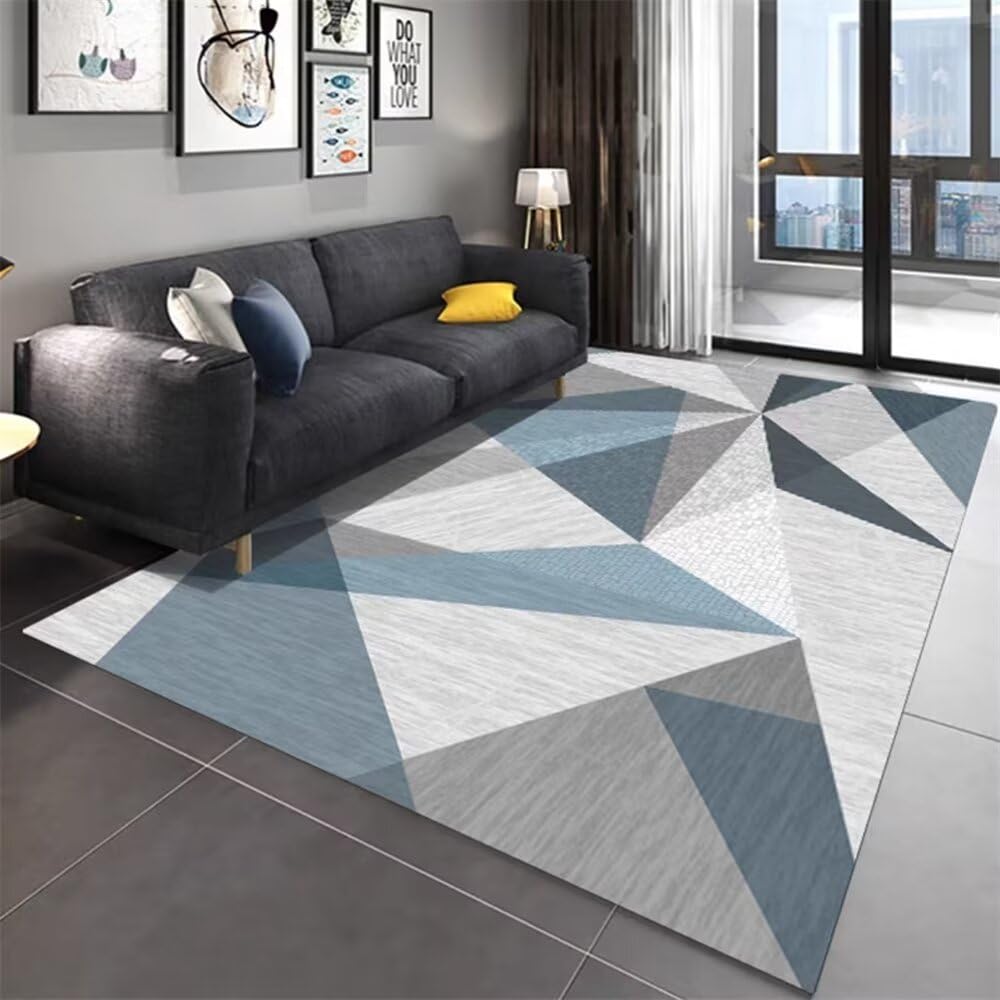 Tapis antidérapant à motif géométrique moderne gris pour sécuriser les sols