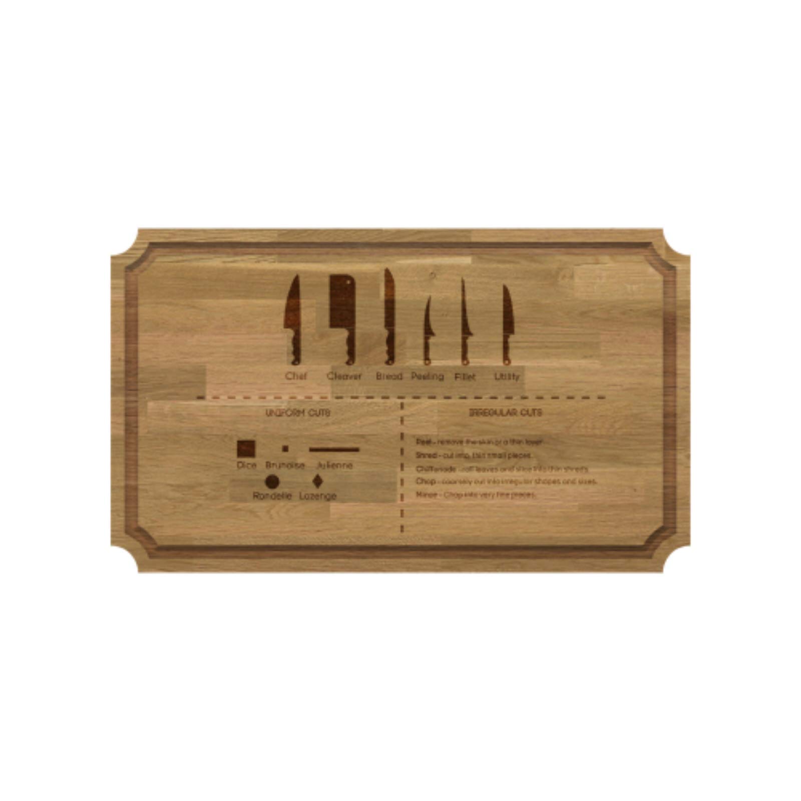 Be-Creative Tabla de cortar grande de madera maciza de roble natural, grabado y personalizable, estilo 10