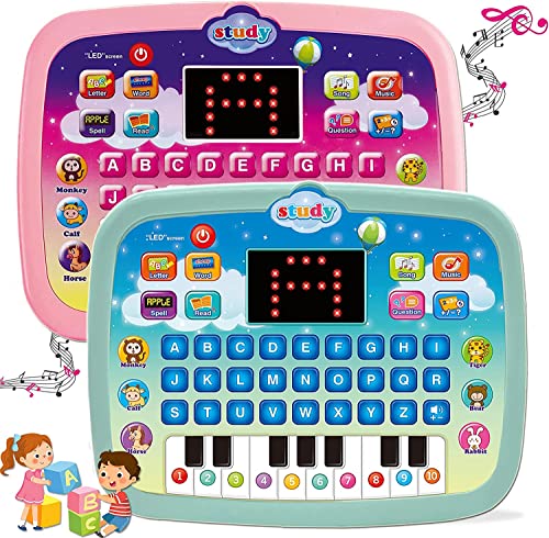Image of Toys Educational Learning Laptop Toy for Kids with LED Display,Voices, Poems, Words, Q&A, Sound and Piano Learn Alphabets, Numbers, Math, Spelling, , (Multicolour, 3 Year+)
