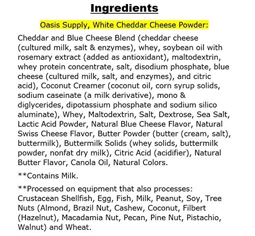 Miniatura 4 de Oasis Supply Cheddar Queso en polvo Cheddar blanco 16 oz