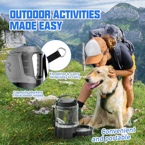 Image of Dog Water Bottle Bowl Dispenser - 95OZ Large Dog Travel Water Bottle Portable with Pull-Out Travel Water Bowl for Dogs Camping Hiking Traveling Beach Park Accessories, Leak-Proof Pet Water Dispenser
