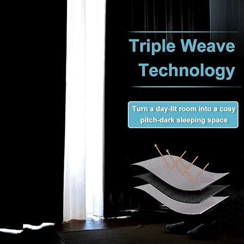 Miniatura 6 de RYB HOME Cortinas opacas insonorizadas para ahorro de energía, aislantes, divisoras de habitación, para patio, puerta corrediza de cristal, sala de