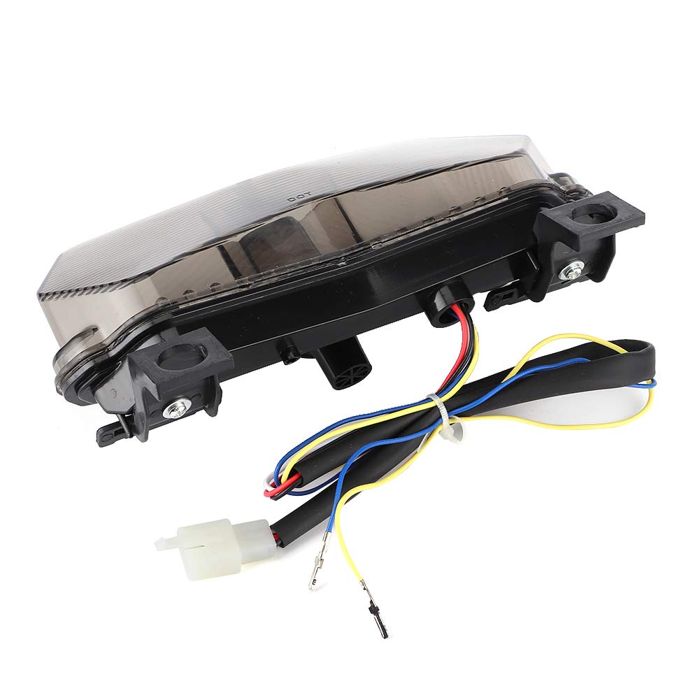 Tbest Feu Arrière Moto LED Comp. ZX-6R 636 ZX-6RR ZX600 Z750S Z1000 2003-2006, Feu Stop avec Clignotants Intégrés 12V Lampe Arrière Moto
