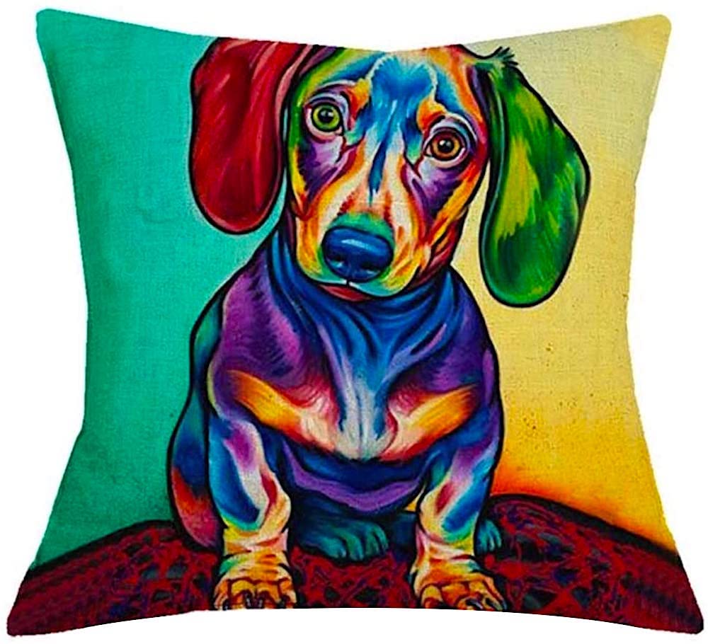 The Beach StopBeautiful Dachshund Printed Soft Cushion Covers (Multicoloured)