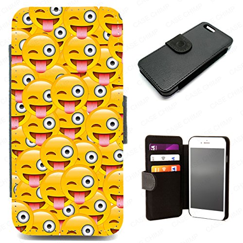 IPhone 5C Emoji face disegno flip portafoglio