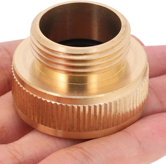 Heavy Duty Brass Hose Connector 1 Inch Female to 3/4 Inch Male Adapter Hose to Tap Connector for Garden Quick Release Fitting