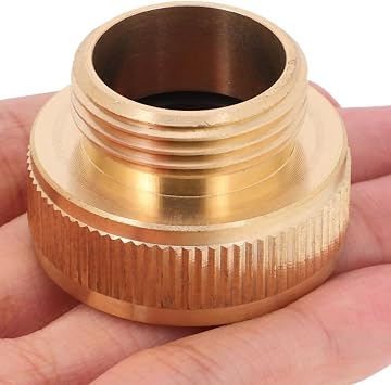 Heavy Duty Brass Hose Connector 1 Inch Female to 3/4 Inch Male Adapter Hose to Tap Connector for Garden Quick Release Fitting