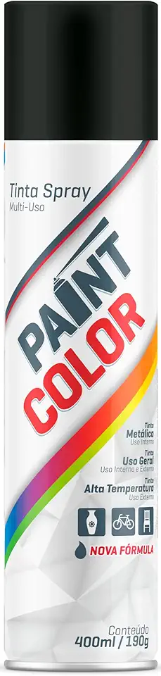 Tinta Paintcolor Uso Geral Preto Brilhante Nova 400ml Proteg