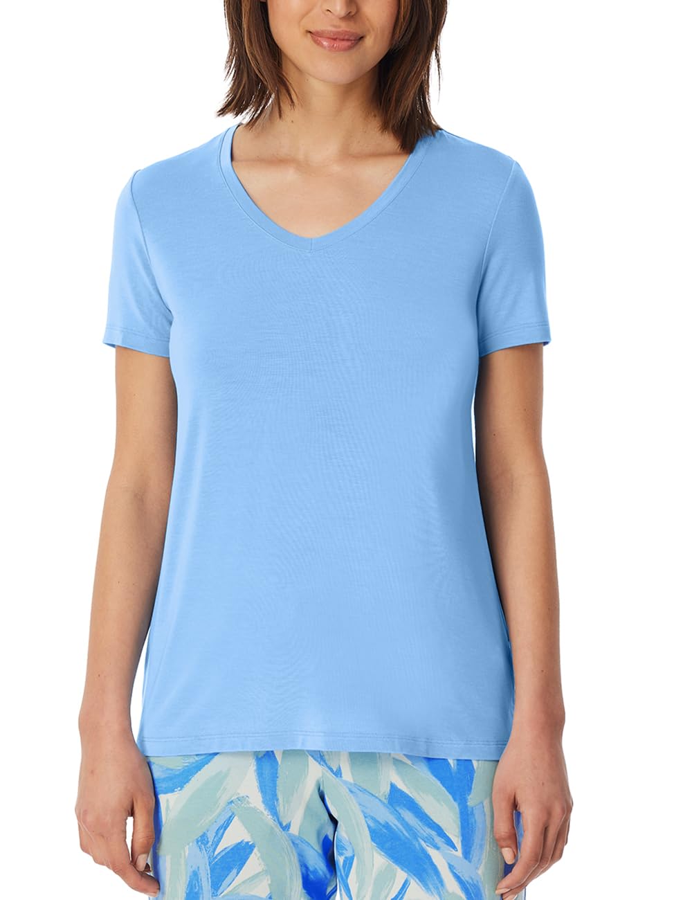 Schiesser Damen Schlafshirt Kurz - Mix + Relax Camiseta de Pijama Mujer