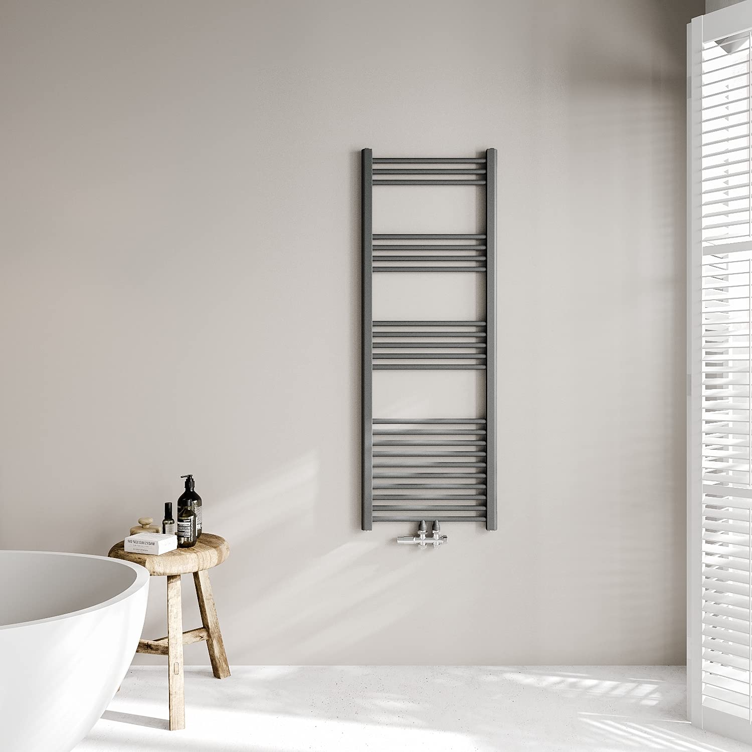 Acezanble Bathroom Radiator 1400 x 500 mm Anthracite Vertical Garage with  Middle Connection Heating Towel Warmer Towel Radiator 636 W Design Radiator  Towel Rail Towel Dryer : Amazon.de: DIY u0026 Tools