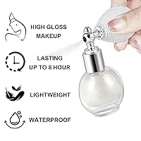 Vista 4 de Spray Iluminador Blanco Perla, Polvo Suelto de Brillo con Alto Brillo, Spray de Maquillaje para Cuerpo, Cara, Cabello, Laca con Purpurina de Larga