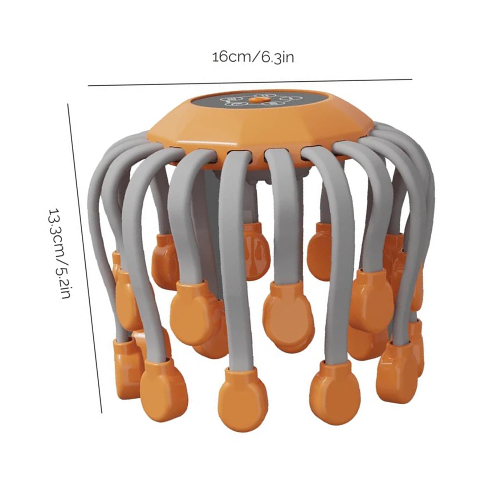 Octorelax Head Massager, Kopfmassagegerät Elektrisch, 360° Kopfhaut-Massagegerät mit 5 Modi, 20 Massageköpfen, LED-Rotlicht, Timer, Tragbar Kopfmassage für Damen Herren (Schwarz)