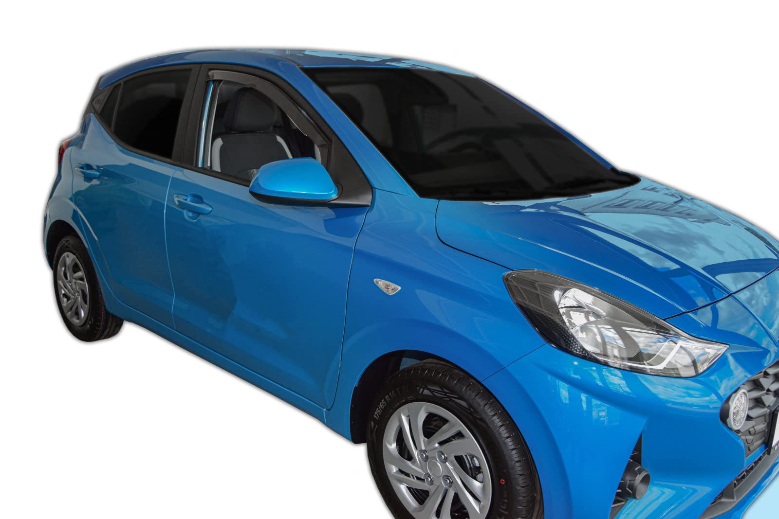 J&J AUTOMOTIVE Deflettori d'Aria per Hyundai I10 Dal 2019, Set da 4 Pezzi, Nero Fumé Oscurato Heko