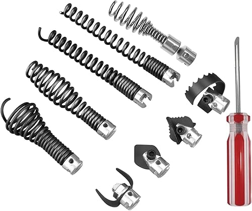 Miniatura 9 de Cabezal de corte de máquina de dragado de tubería de acero al manganeso, cabezal de corte combinado de limpiador de drenaje de 0.630 in para máquina