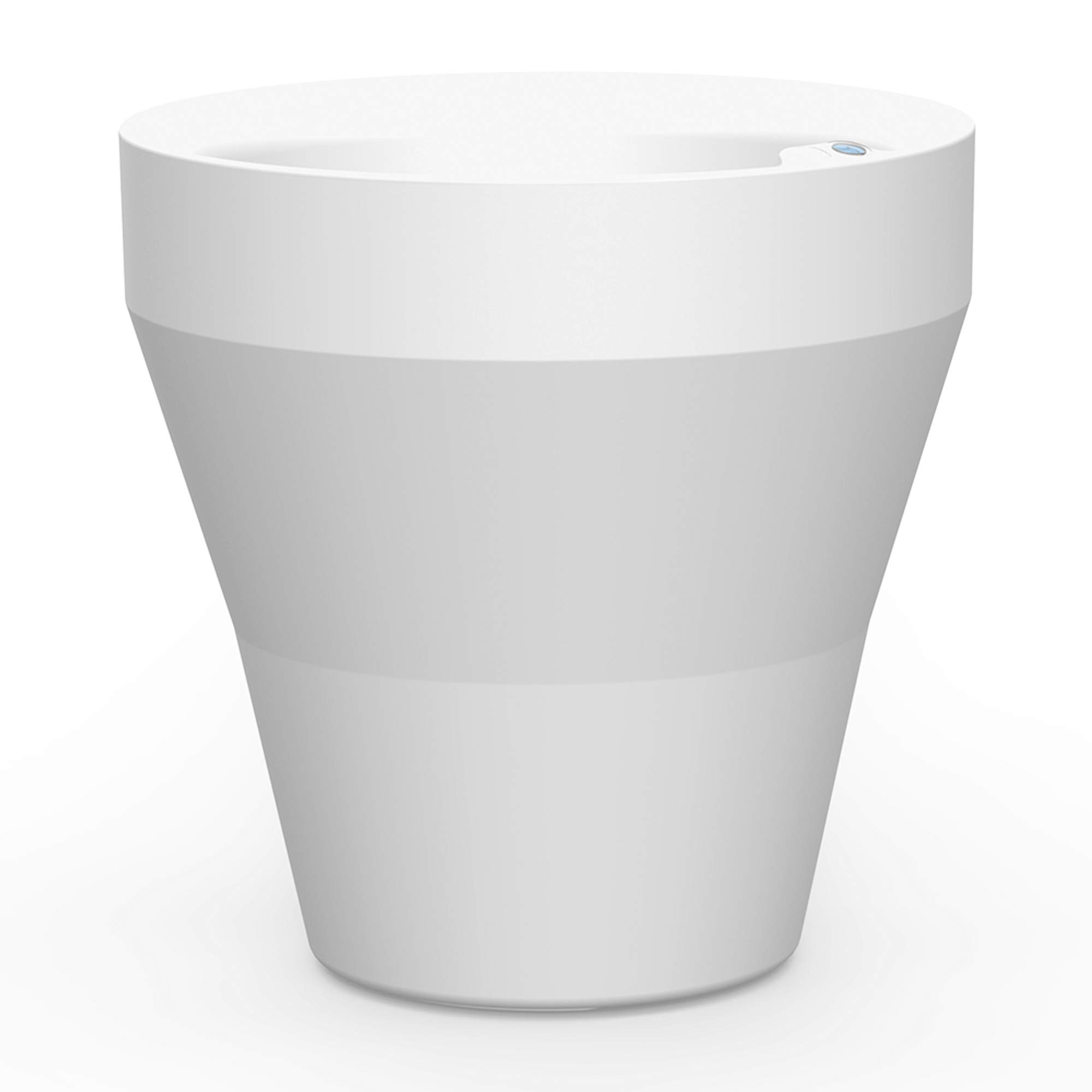 Crescent Garden Self Watering Rim Planter with TruDrop System, Alpine White, 18" โ image 1
