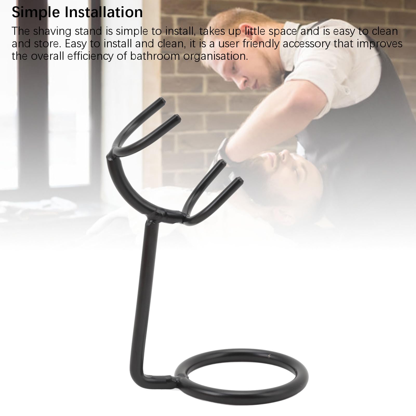 HURRISE Shaving Brush Stand Stainless Steel Shaving Brush Holder Safety Shaving Brush Rack for Toilet Countertop