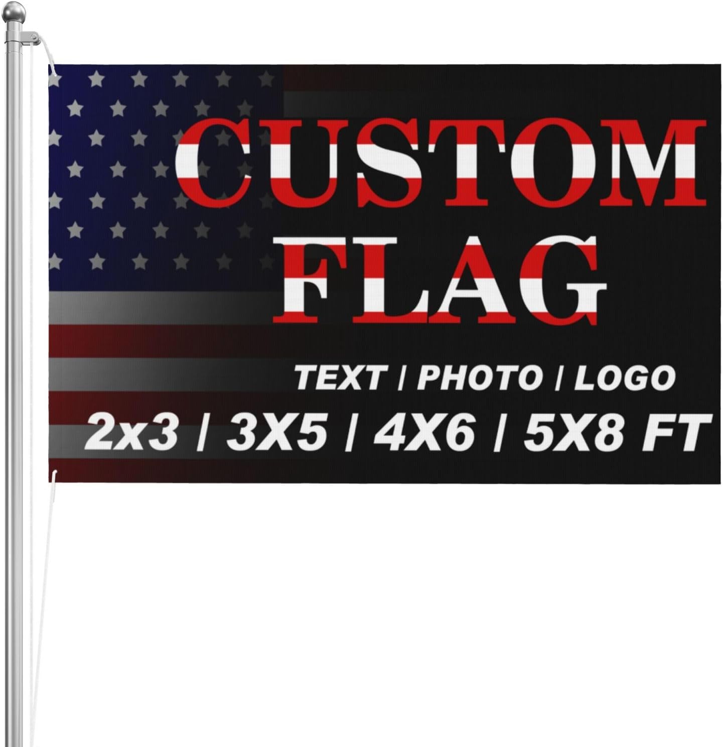 Custom Flag 5x8 FT Double Sided 3 Ply - Personalized Outdoor Flags Banners - Design Your Own Logo Print Picture Photo Text - Customized Indoor outdoor decoration Gift 5x8 Foot