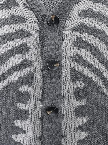 Arssm Men Skeleton Cardigan Sweater Oversized Fall Graphic Long Sleeve Knit Y2K Button Down V Neck Sweater Outwear4