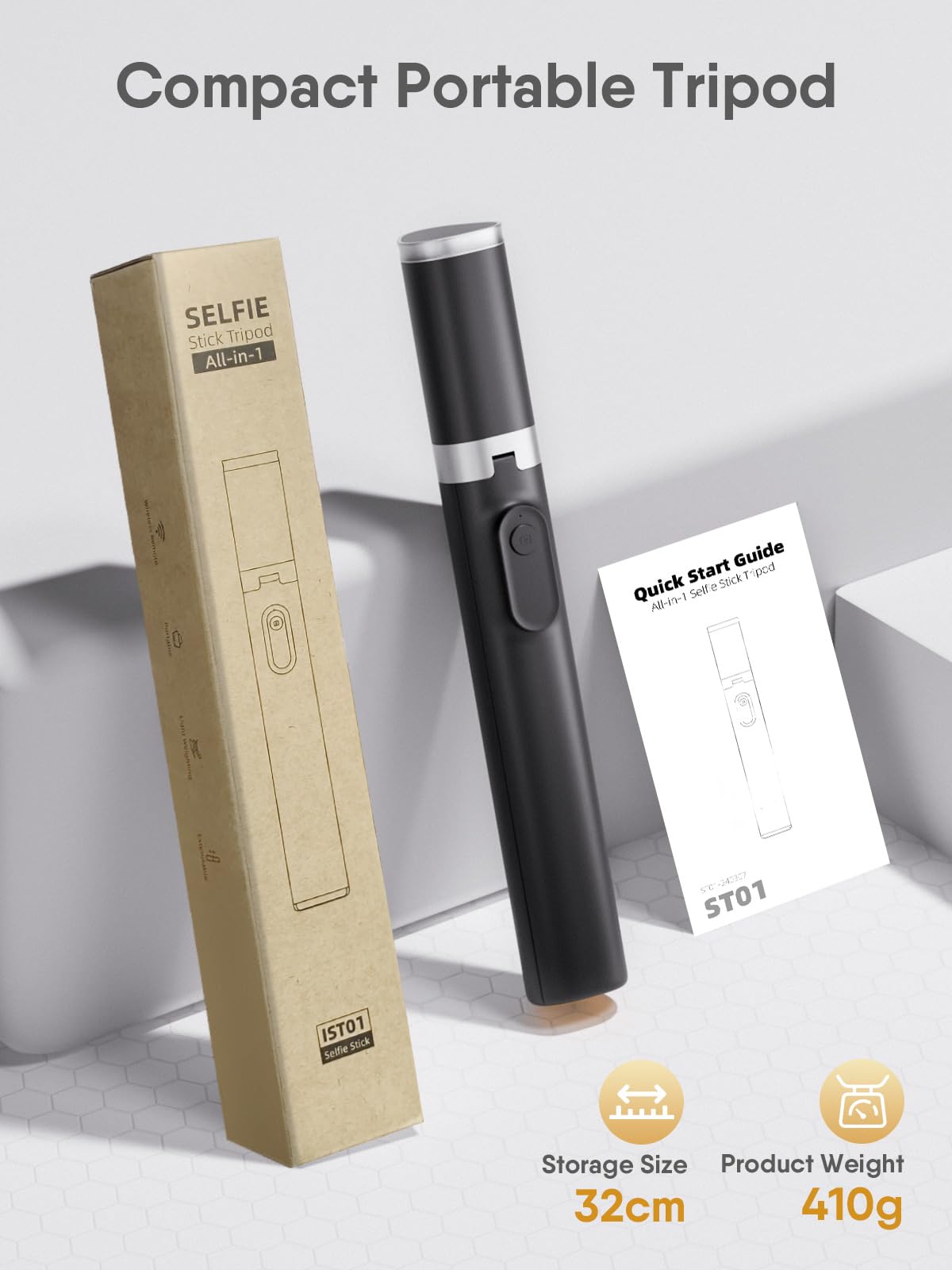 Moman IST01 statyw do selfie, przenośny statyw na telefon komórkowy, 153 cm, aluminiowy statyw do telefonu komórkowego, stojak do selfie do smartfonów, obracany o 360° All in 1 kijek do selfie