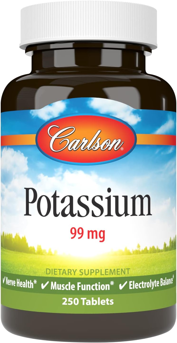 Potassium, 99 mg, Promotes Nerve Health & Muscle Function, 250 Tablets