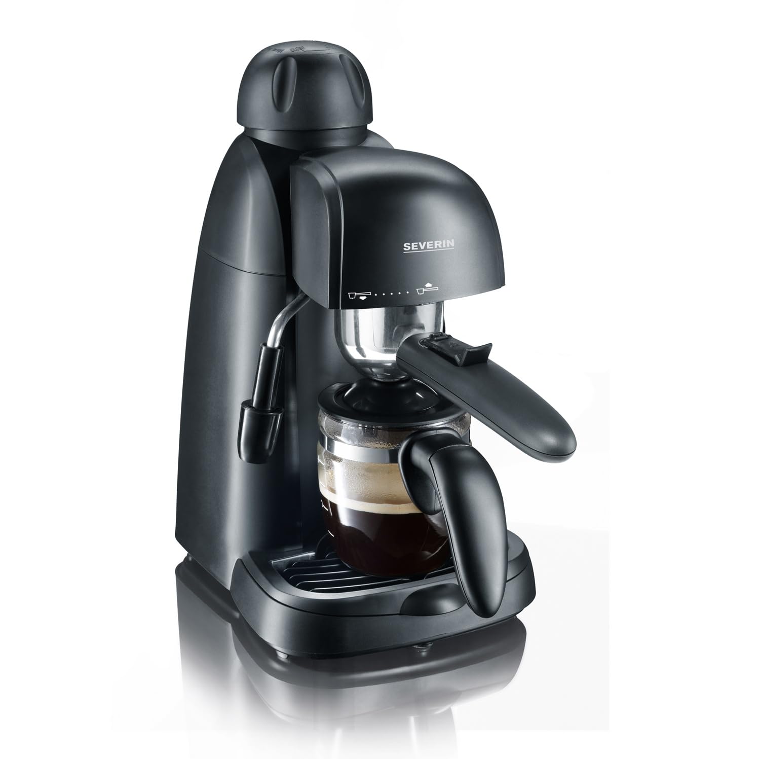 SEVERIN - Pressure Espresso Maker with Milk Frother, Coffee Machine,Up to 4 Cups Barista Coffee, Black, KA 5978