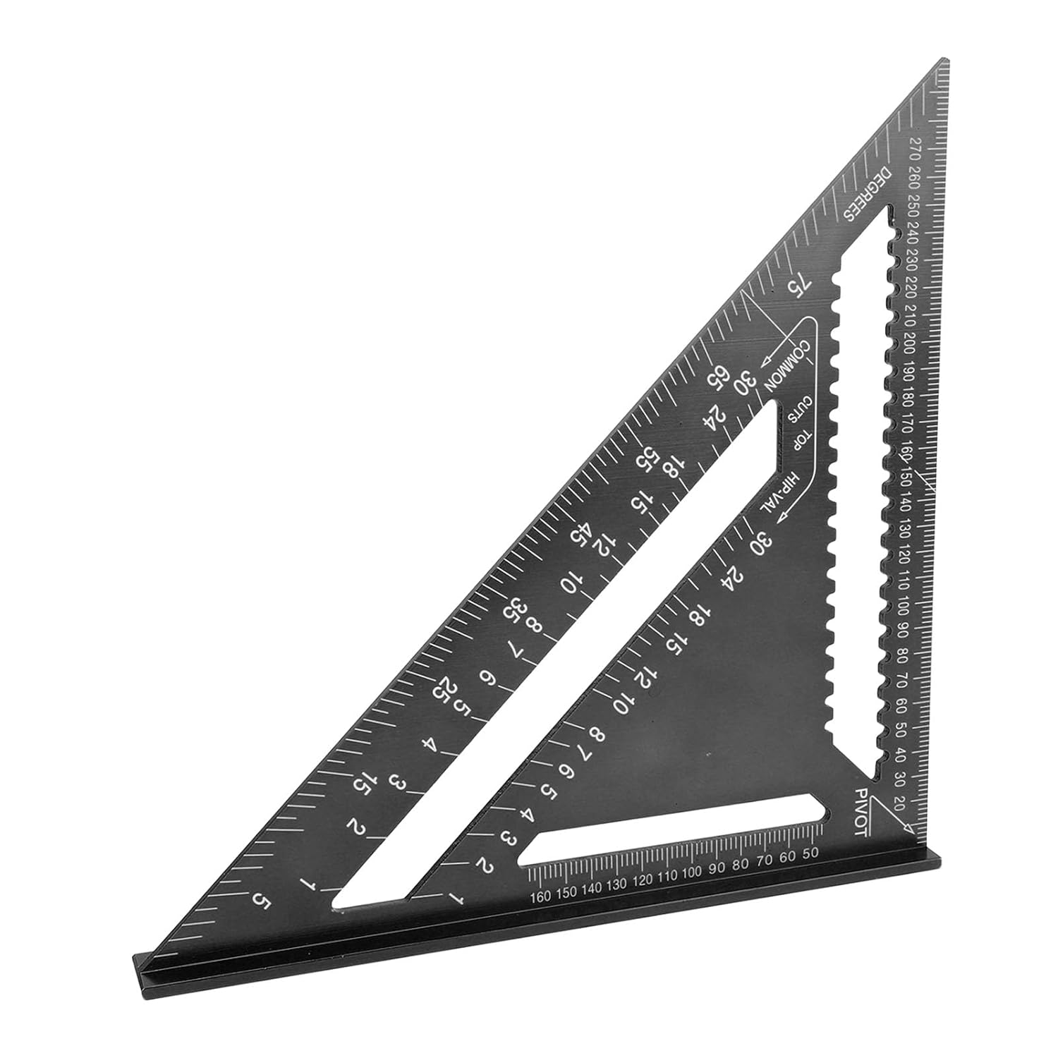 Aluminum Alloy Triangle Ruler Protractor Miter Saw Guide High Precision Carpenter Measuring Tool for Construction Remodeling Projects 12x12x17 Inches (Black)
