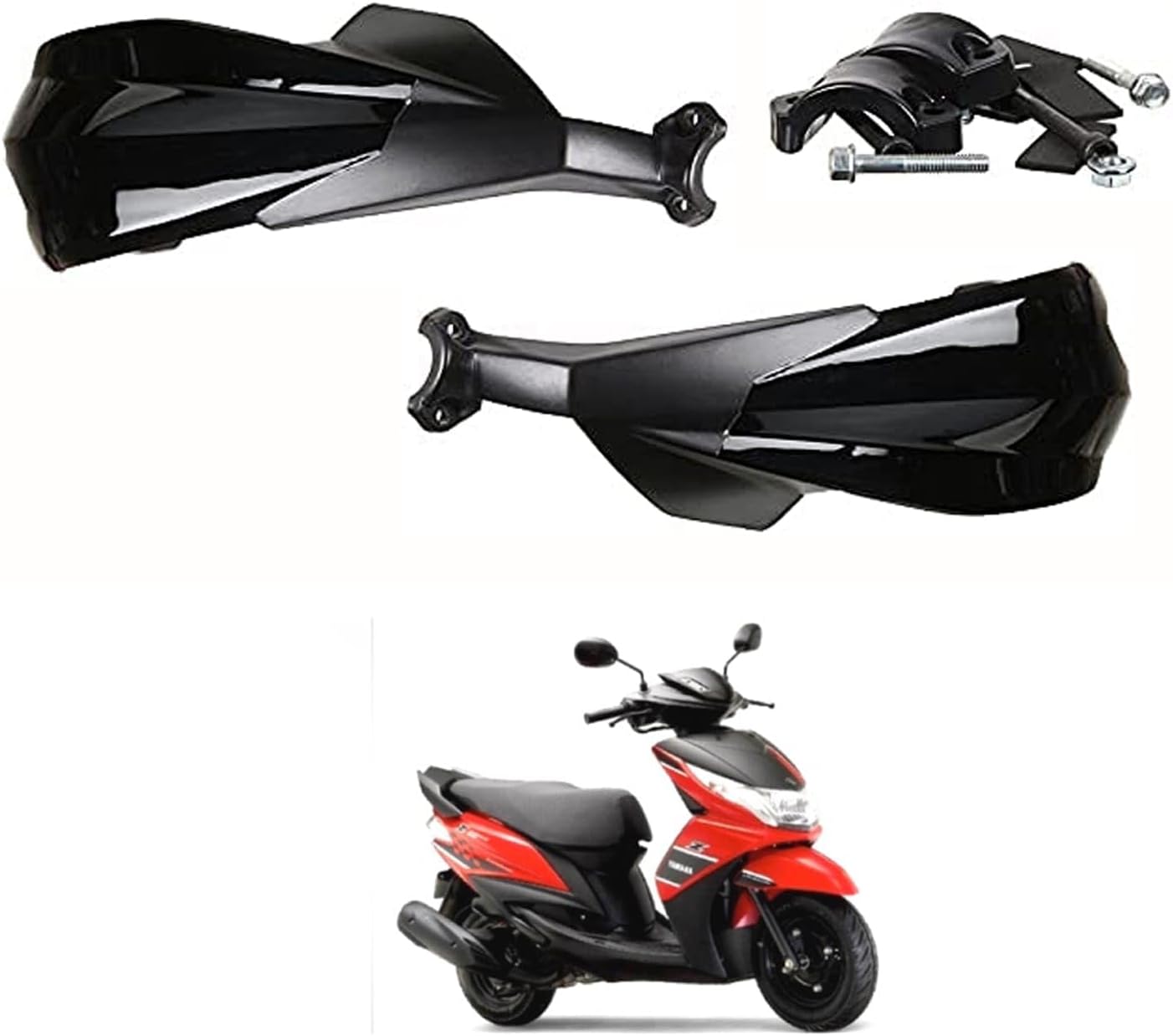 Universal Black Motorcycle Handguards – Hand Protectors Wind Deflectors for 7/8" Handlebars, Impact-Resistant Bike Hand Guards (Pack of 2) Compatible with Y-amaha-Ra-y