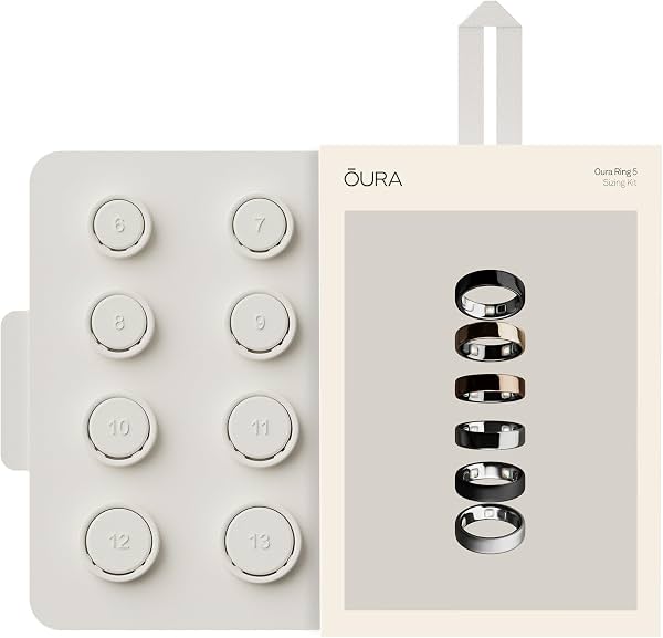 Kit de Talla Oura Ring 5 - Elige tu Talla Antes de Comprar Oura Ring 5 - Talla Única, No es Talla de Anillo Estándar - Recibe Crédito de Amazon por la Compra de Oura Ring 5