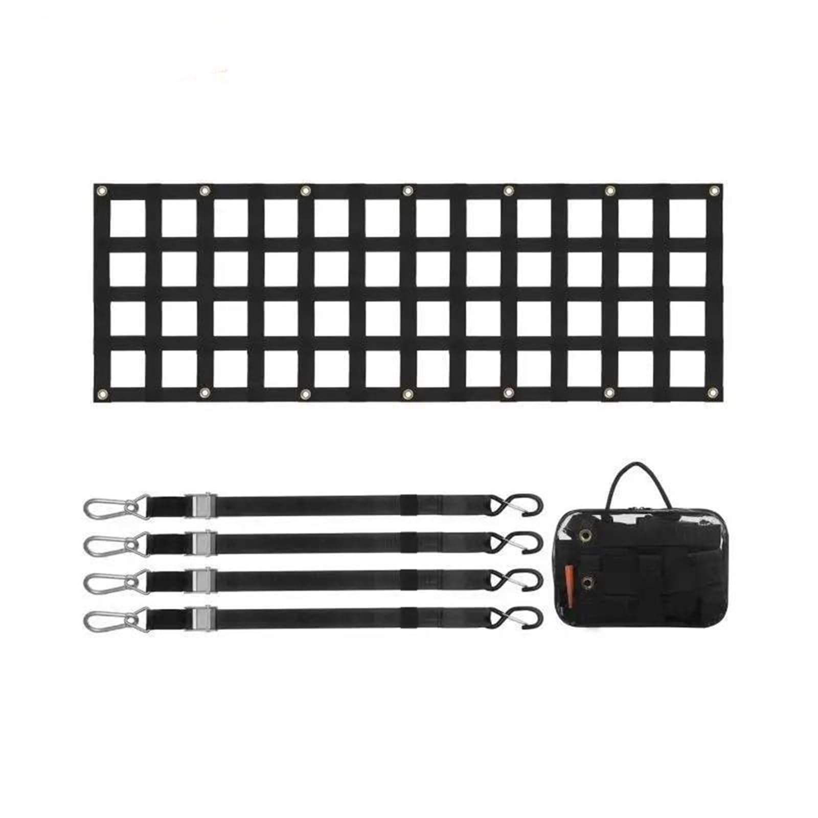 Red de Almacenamiento Red Elástica Portón Trasero Coche Organizador Almacenamiento Maletero con 4 Correas Telescópicas Red para Equipaje Remolque para Jeep SUV Red Elástica Maletero