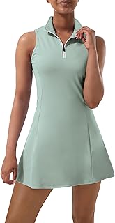 Tennis Dress for Women, Tennis Golf Dresses with Built in Shorts and Pockets for Sleeveless Workout Athletic Dresses