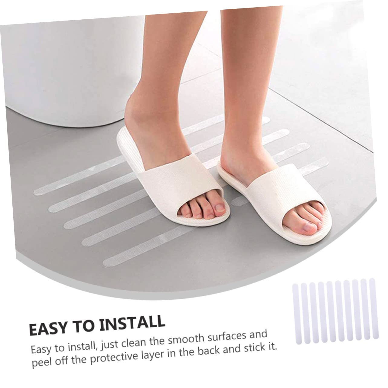 48piezas Tiras Antideslizantes Transparentes para Baño y Bañera Adhesivos De Seguridad para Ducha Material Peva Fáciles De Instalar y Retirar Previene Resbalones Cocina Piscina