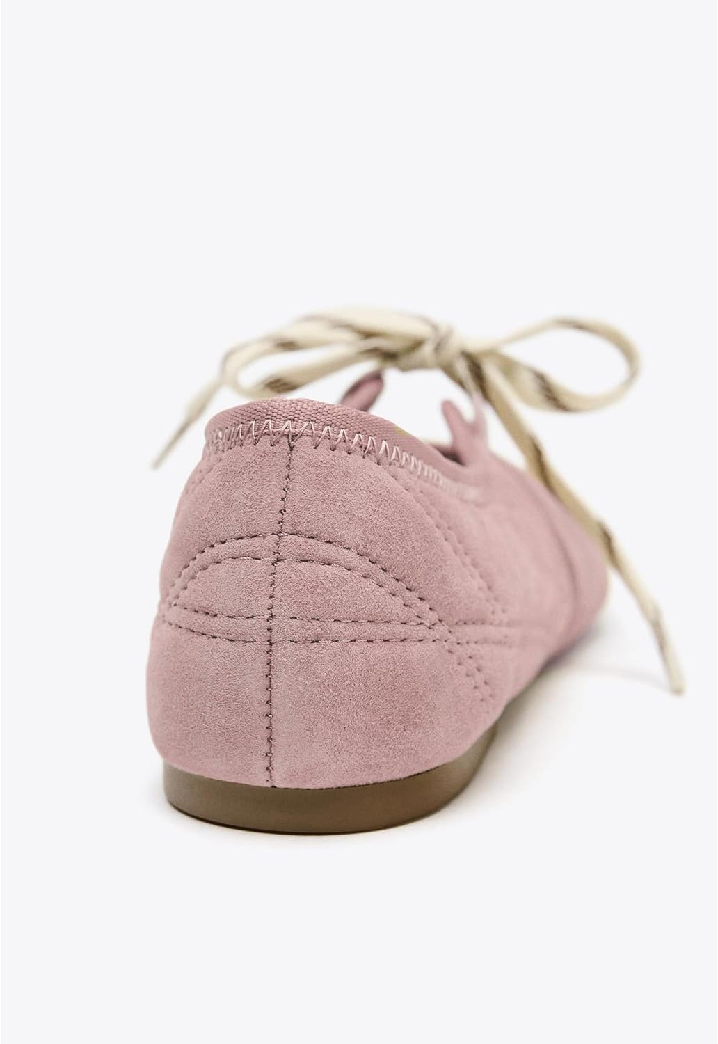 DOEYG Suede Ballet Flats Shoes for Women Lace up Ballerinas Round Toe Mary Jane Flats Dressy Casual Comfortable Cute Shoes