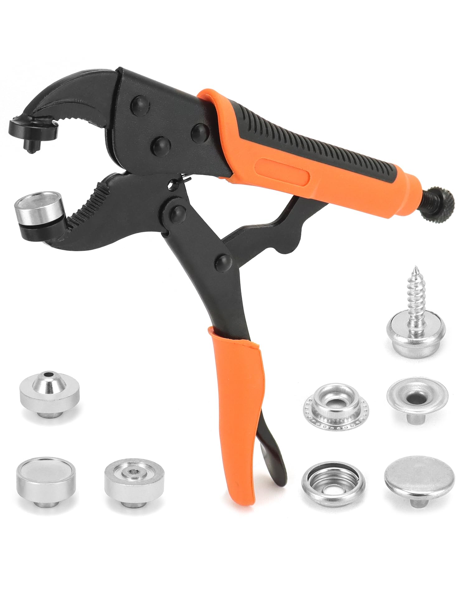 QWORK® 60 set bottoni a pressione con 3 matrici intercambiabili e pinza di fissaggio - per la riparazione di coperture per barche, tele, teloni