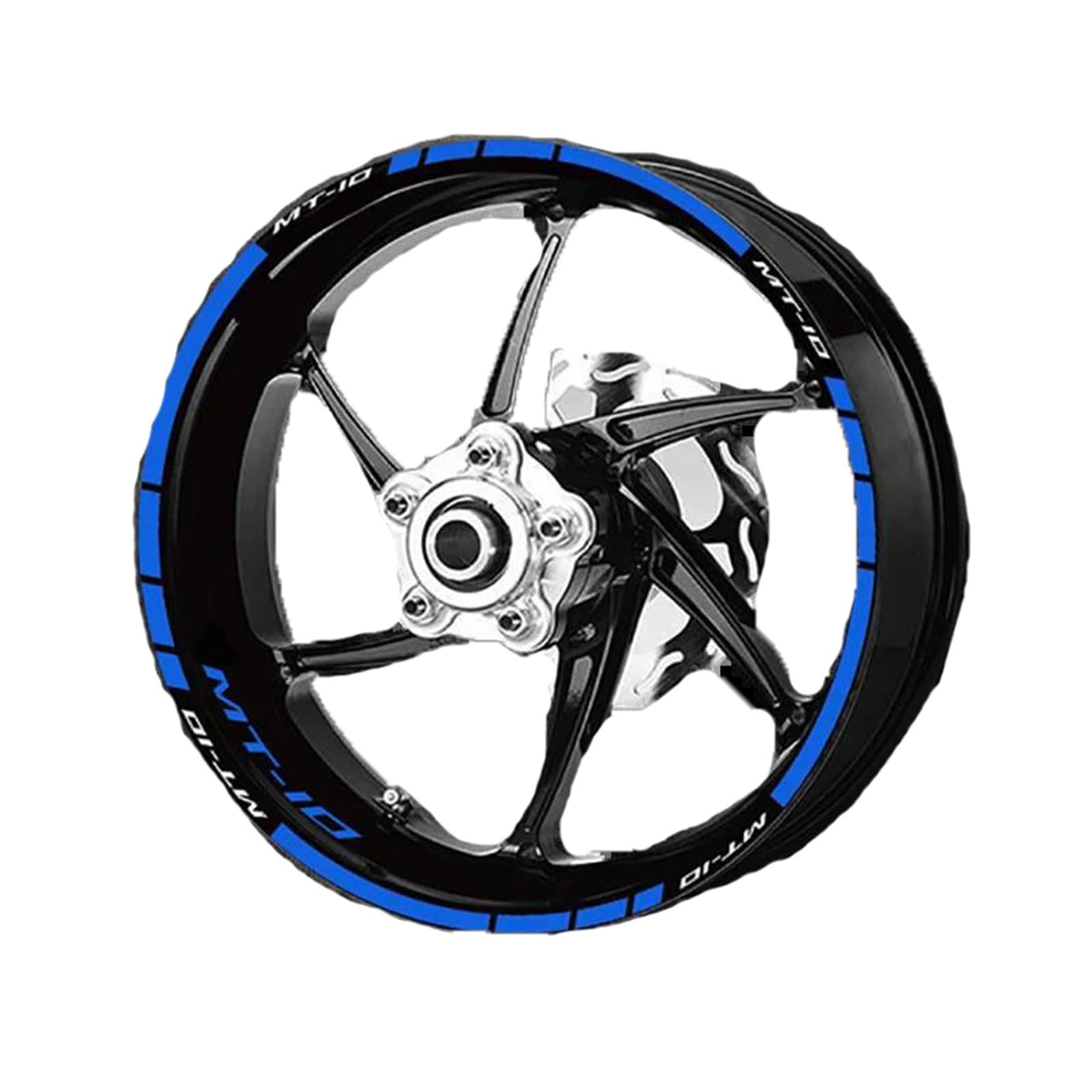 Decorative Stickers Motorcycle Inner Rim Stripe Tapes Wheel Hub Reflective Stickers for Y-AMAHA MT-10 MT10 MT 10 Decal(Blue)