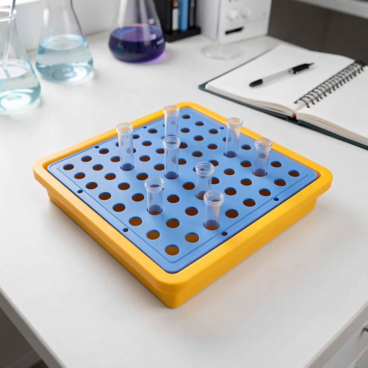 Bandeja Recolectora de Goteo de Plástico para Laboratorio, Base Plana
