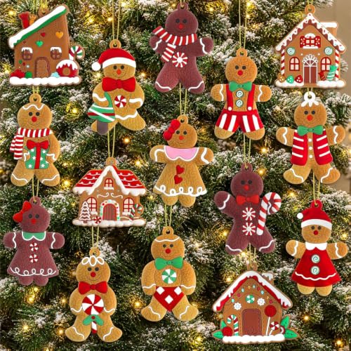 16pcs Gingerbread Man Ornaments for Christmas Tree Decorations - image 1