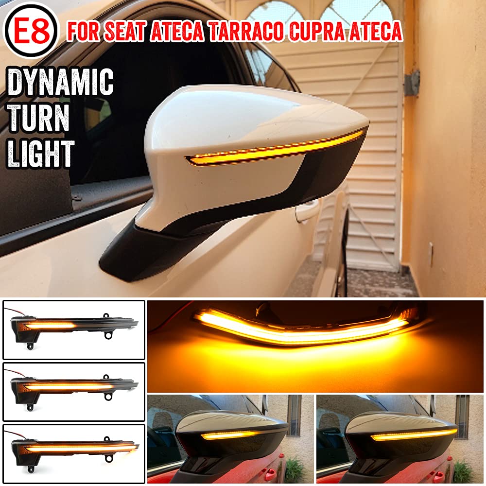 QKLsudua Luci LED Sequenziali Per Specchietti Laterali - Compatibili Con Seat Ateca Cupra 5D 2016-2021 E Tarraco 2018+ - Foto 8