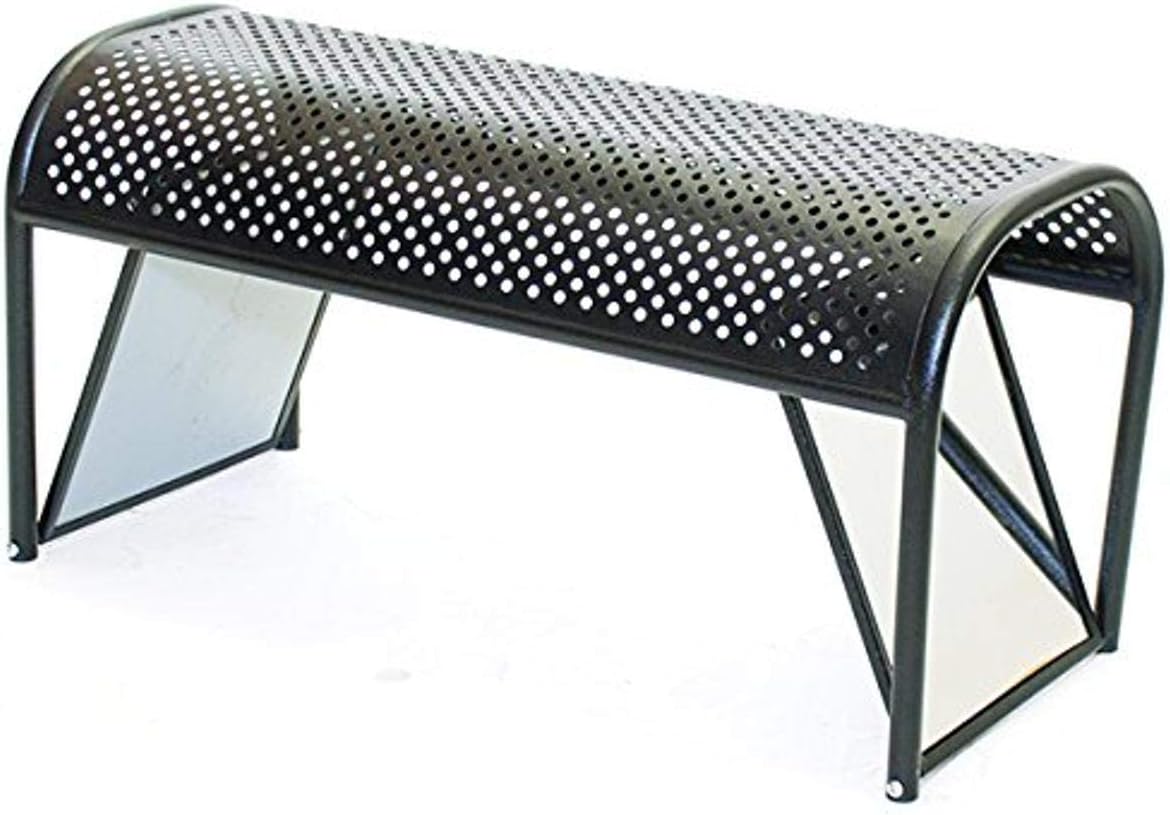 52308 Shoe Bench with Mirrored Ends, 18" Height, 16" Width, 36" Length, Metal