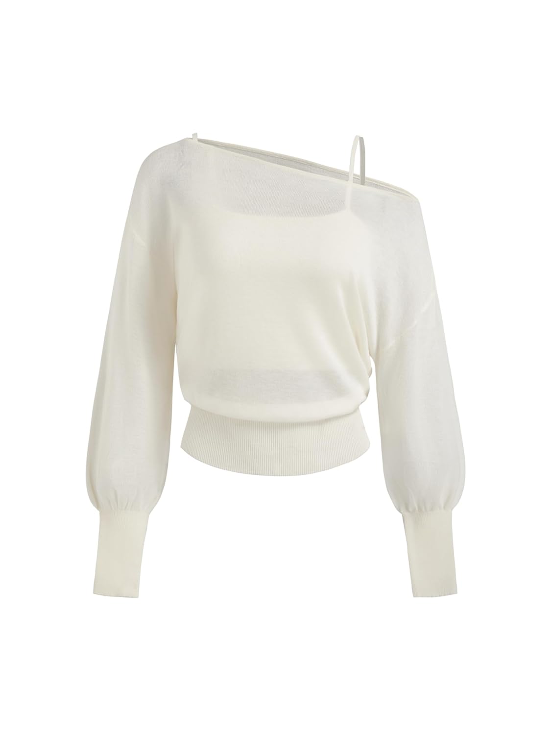 CIDER Oversized Sweater Off Shoulder Two Piece Knitted Top Long Sleeve Pullover Jumper Casual Loose Fit