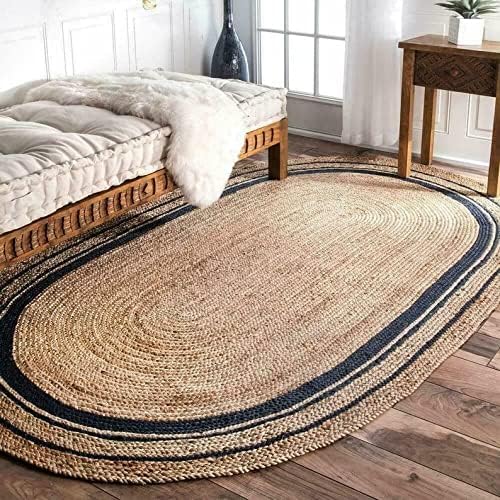 Ripaz Vogue, Jute Rug Natural Hand Braided Oval Shape Area Rug for Living Room Hallway, Bedroom (60 x 120 cm (2x4 Feet) - Image 3