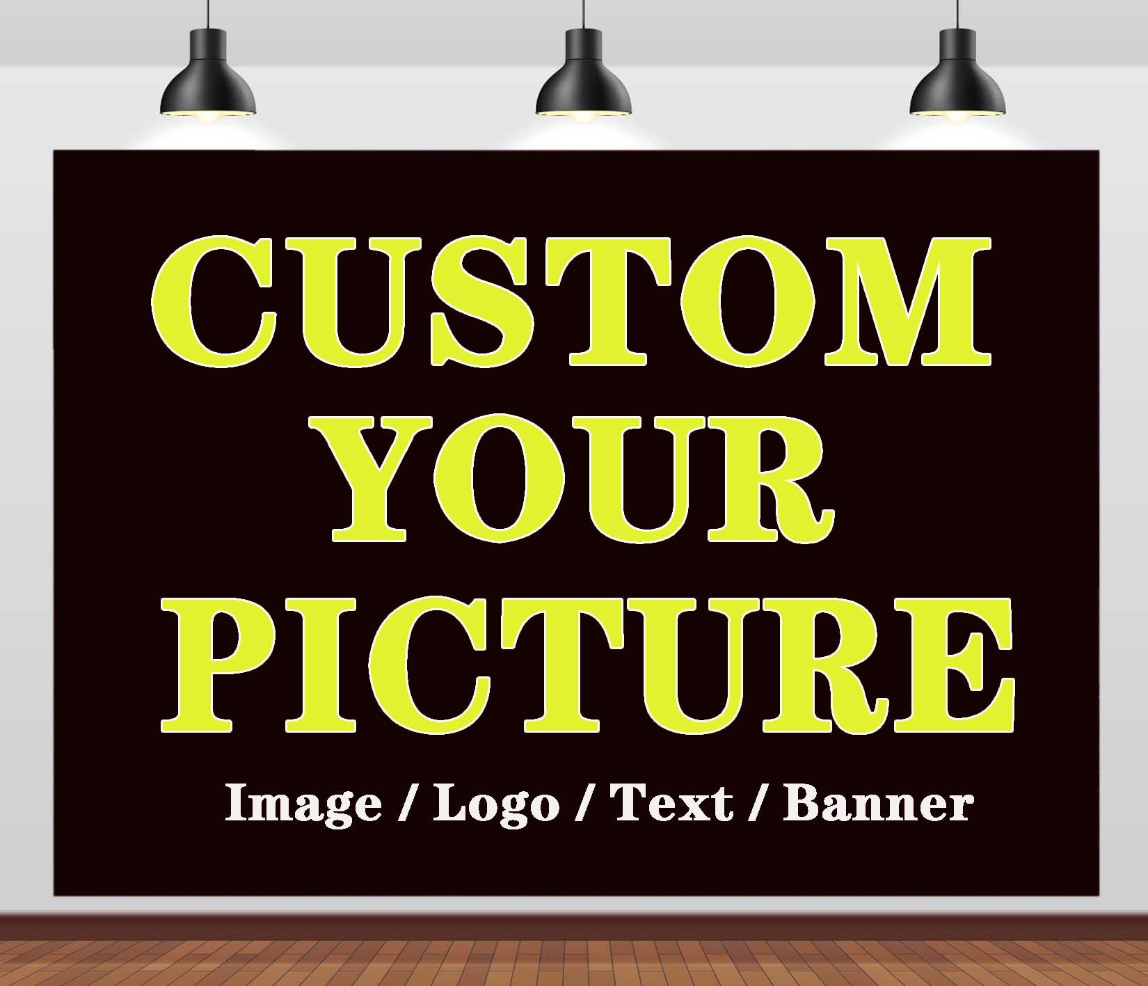 Loccor 10x6.5ft Fabric Custom Backdrop Personalized Customized Photo Backdrop Upload Your Own Image Picture Text or Logo for a Unique Wall Hanging