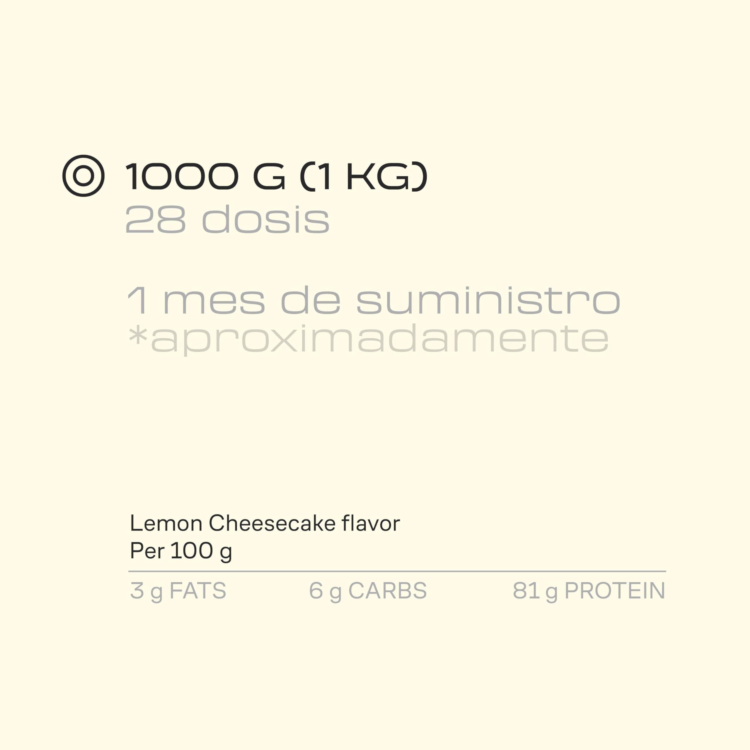 Beverly HYDRO PROTEIN - Proteína Hidrolizada de Suero con Digezyme y Tolerase - 1 Kg - 29 g de proteína por ración - 28 servicios - Excelente digestibilidad - Sabor Tarta de queso limón