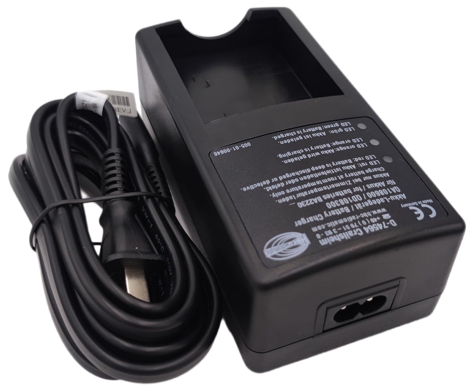 D-74564 ładowarka 120 V do akumulatora 3,6 V 2100 mAh BA223030 BA223000 HBC do pilota zdalnego sterowania HBC, AC 100 V ~ 240 V QA108600