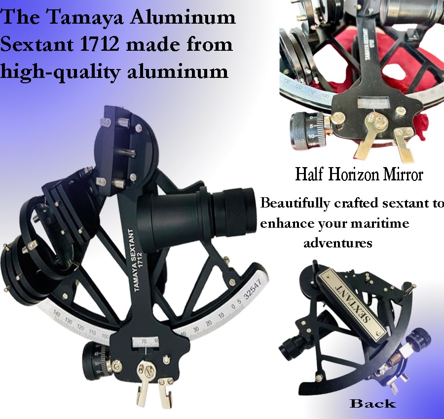 Tamaya - Sextant de travail - Outil de navigation maritime entièrement fonctionnel - Noir